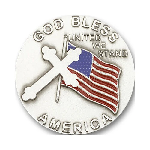 Antique Silver God Bless America Visor Clip - Image 2