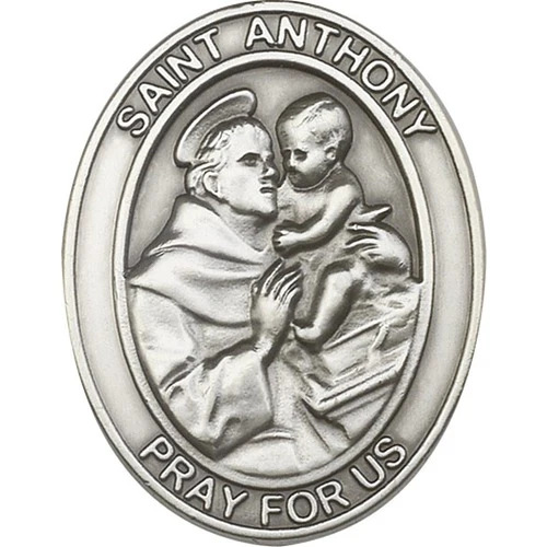 Antique Silver St. Anthony Visor Clip