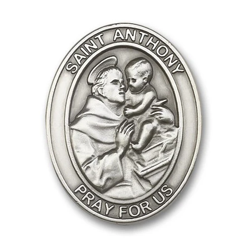 Antique Silver St. Anthony Visor Clip - Image 2
