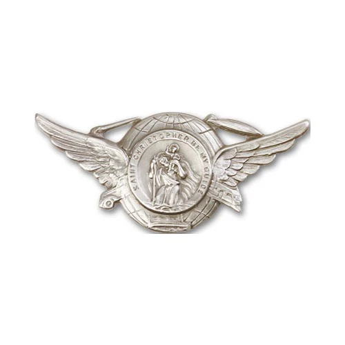 Antique Silver St. Christopher Visor Clip 1 1/4 X 3 - Image 2
