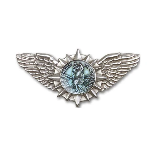 Pewter & Light Blue St. Christopher Wings Visor Clip - Image 2