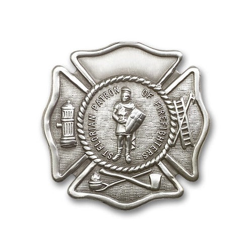 Antique Silver St. Florian Visor Clip - Image 2