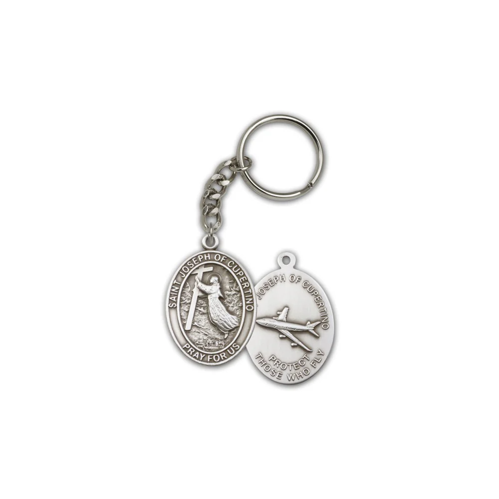 Antique Silver St. Joseph of Cupertino Keychain