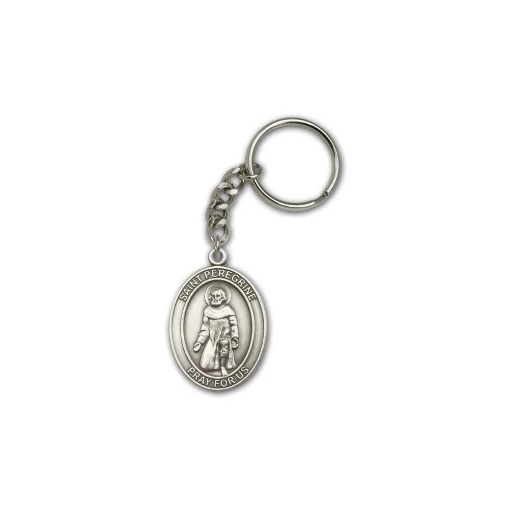 Antique Silver St. Peregrine Keychain
