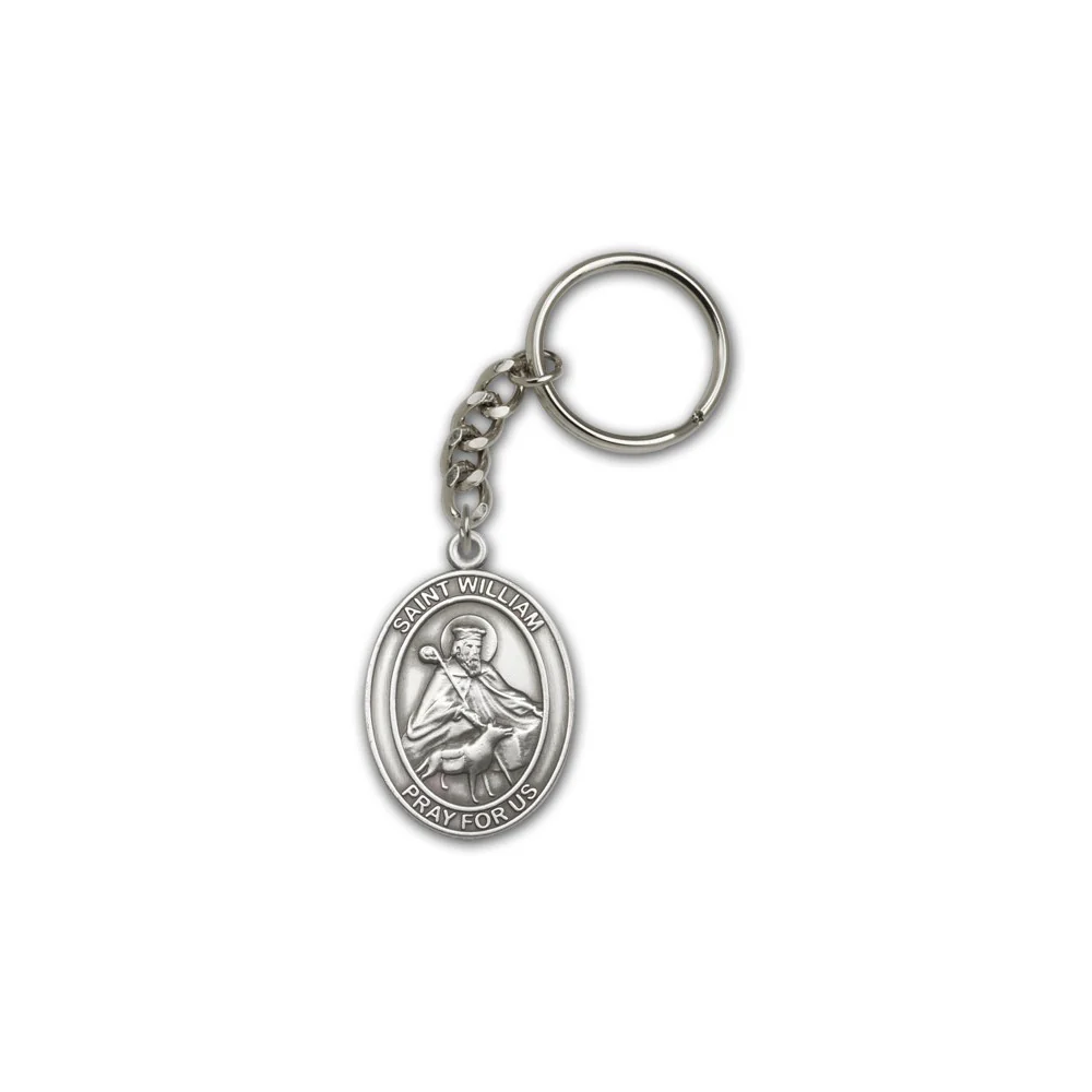 Antique Silver St. William Keychain