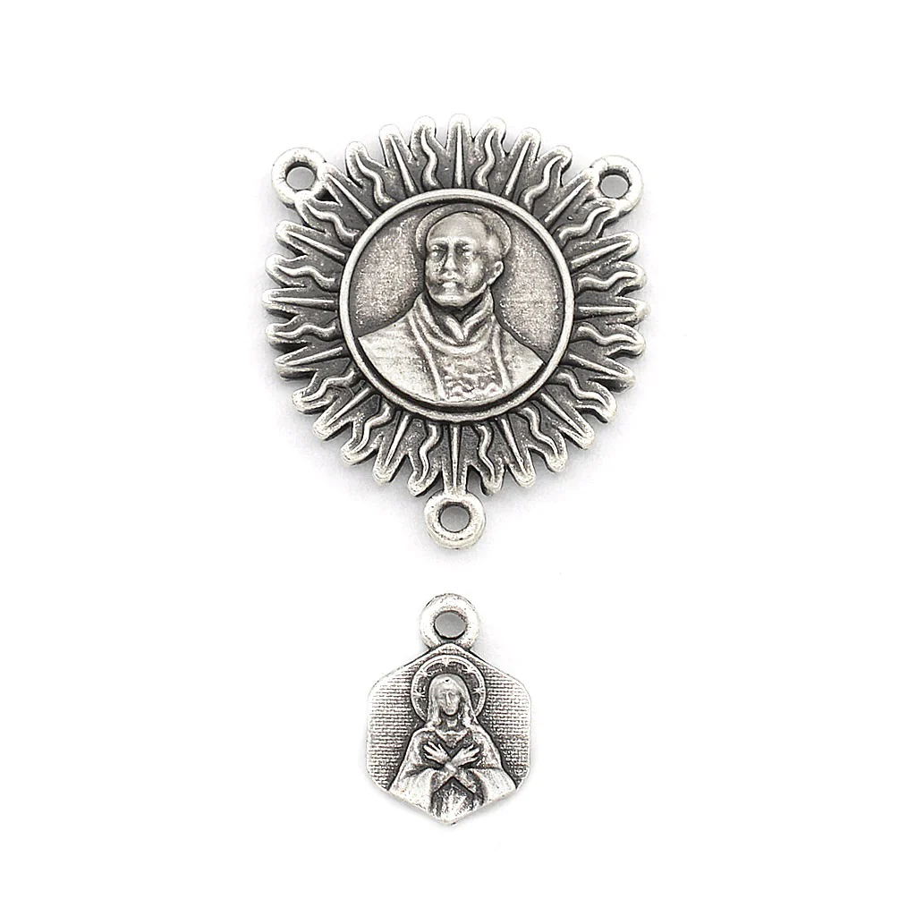 Antique Silver & Wood St. Ignatius Rosary - Image 4
