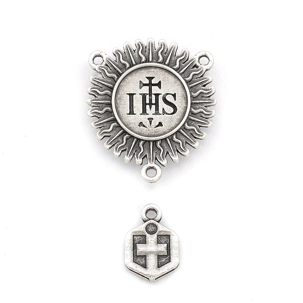 Antique Silver & Wood St. Ignatius Rosary - Image 5