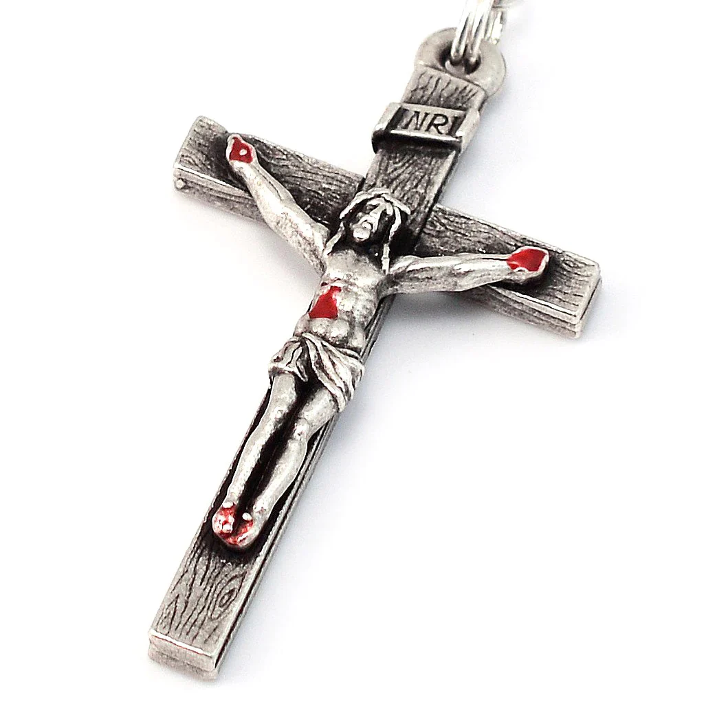 Antique Silver & Wood St. Padre Pio Rosary - Image 6