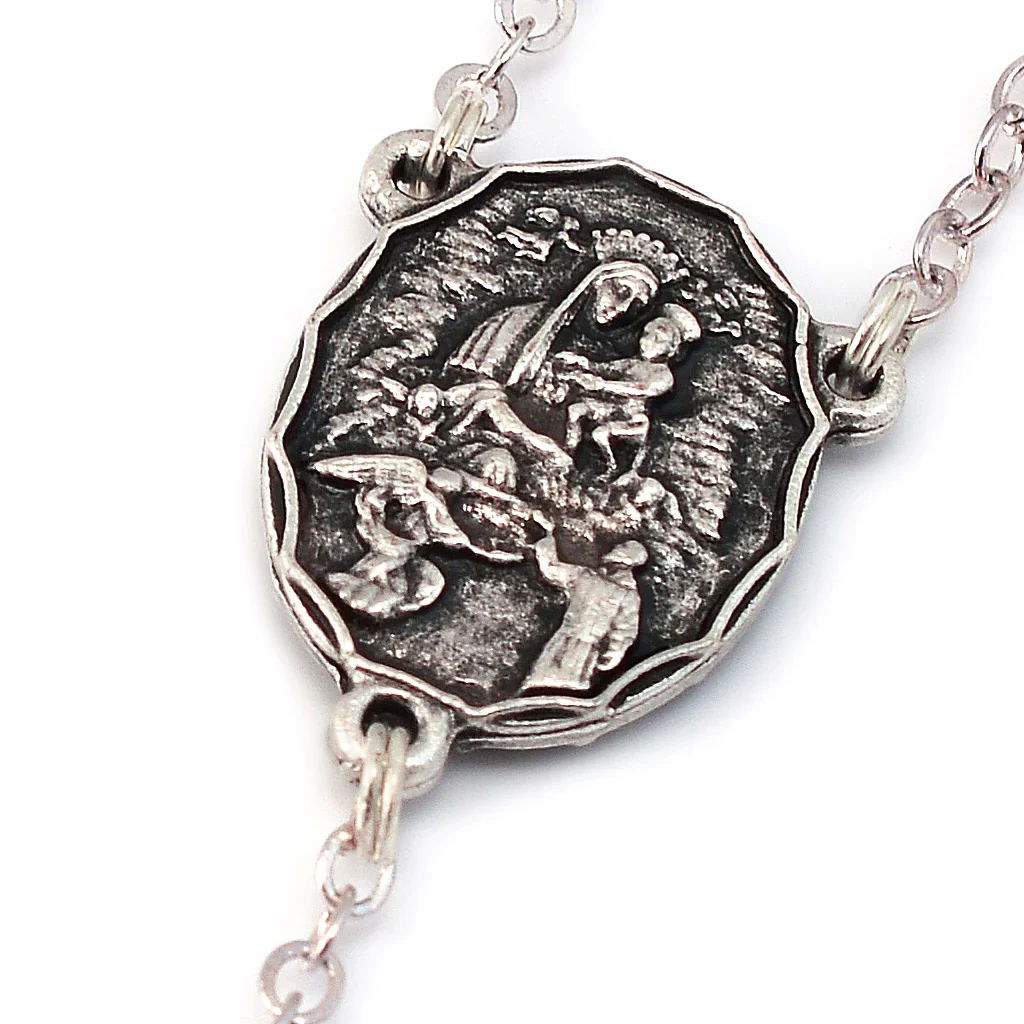 Antique Silver & Wood St. Padre Pio Rosary - Image 7