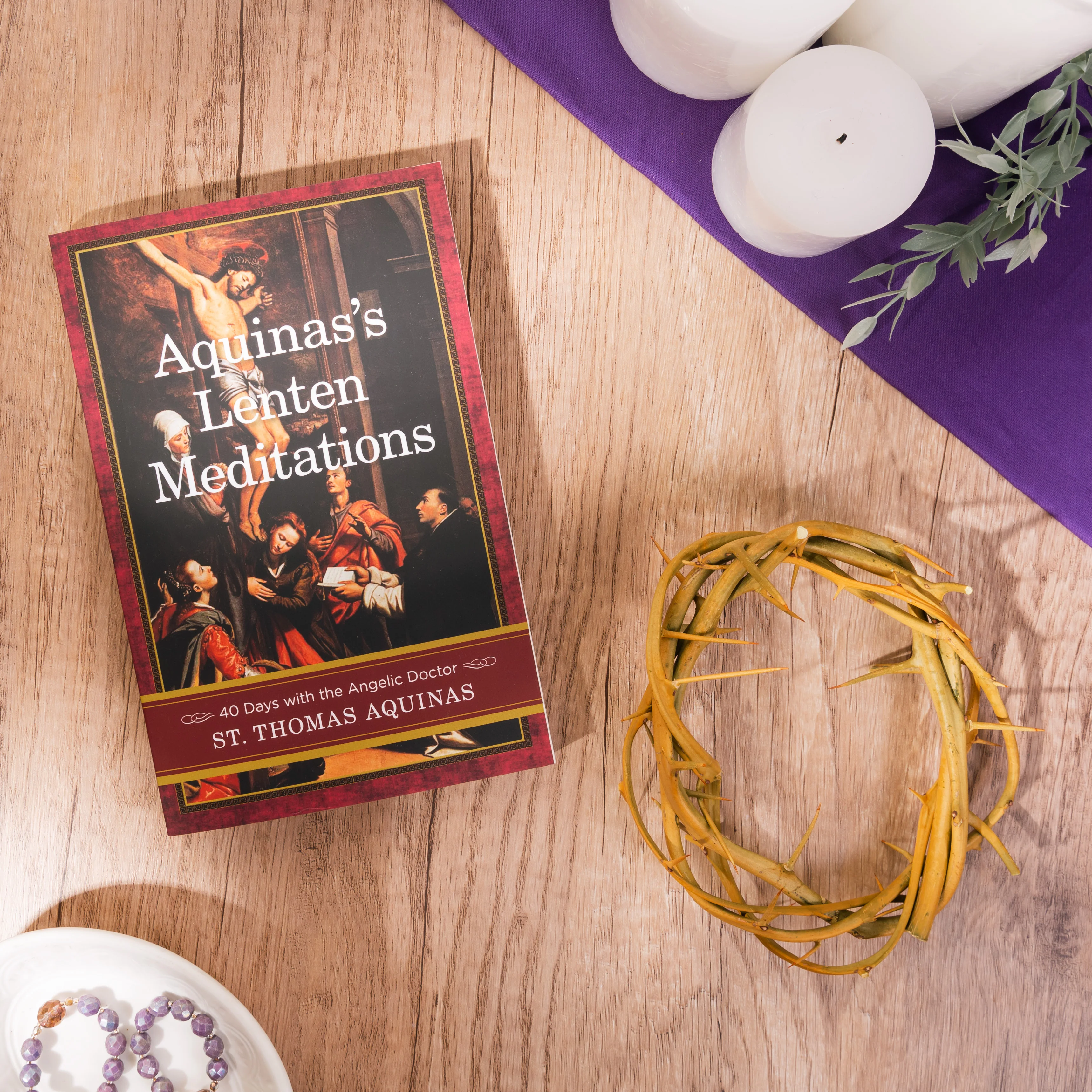 Aquinas’s Lenten Meditations & Gift Boxed Crown of Thorns 6" (Gift Set)