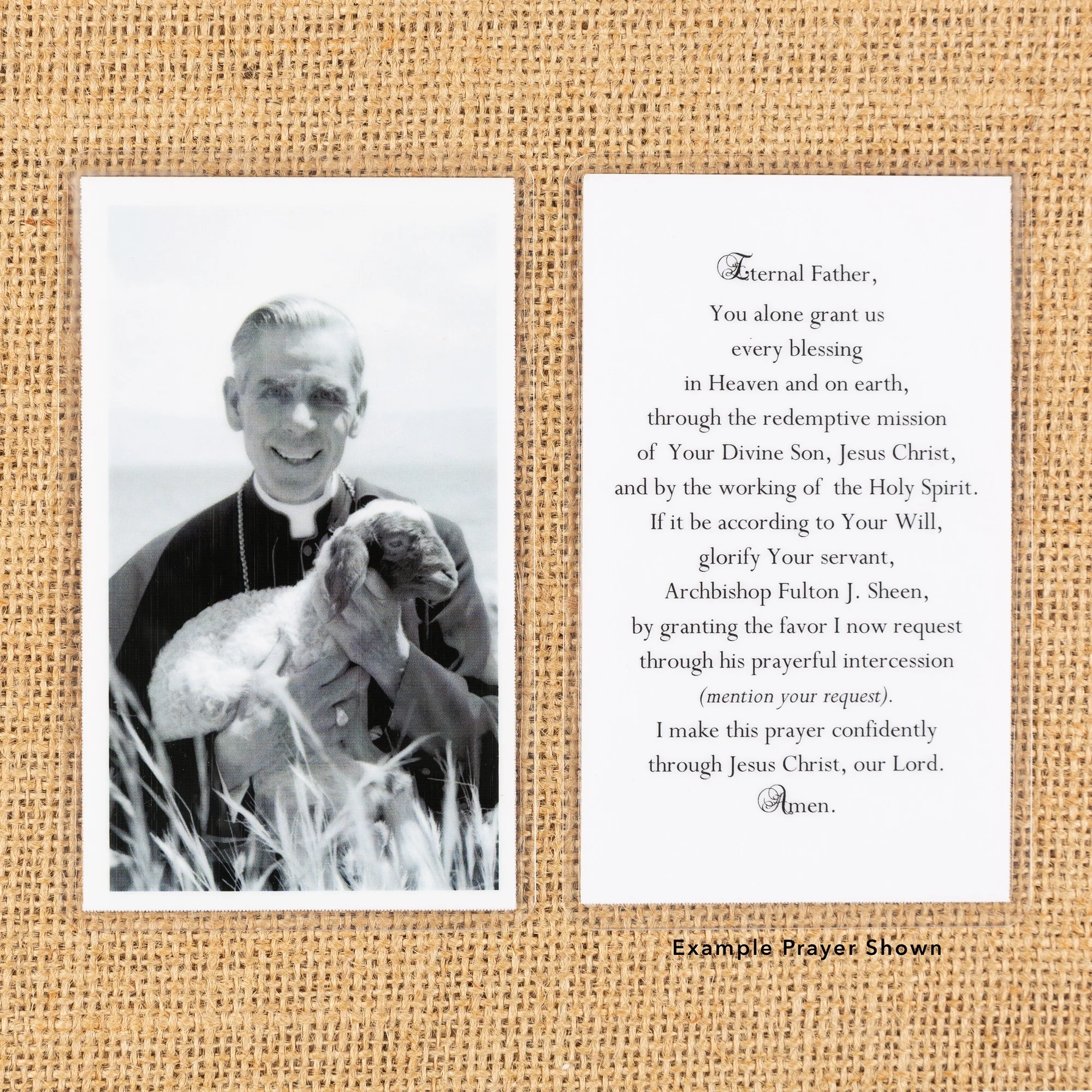 Laminated Archbishop Fulton Sheen Personalized Prayer Card