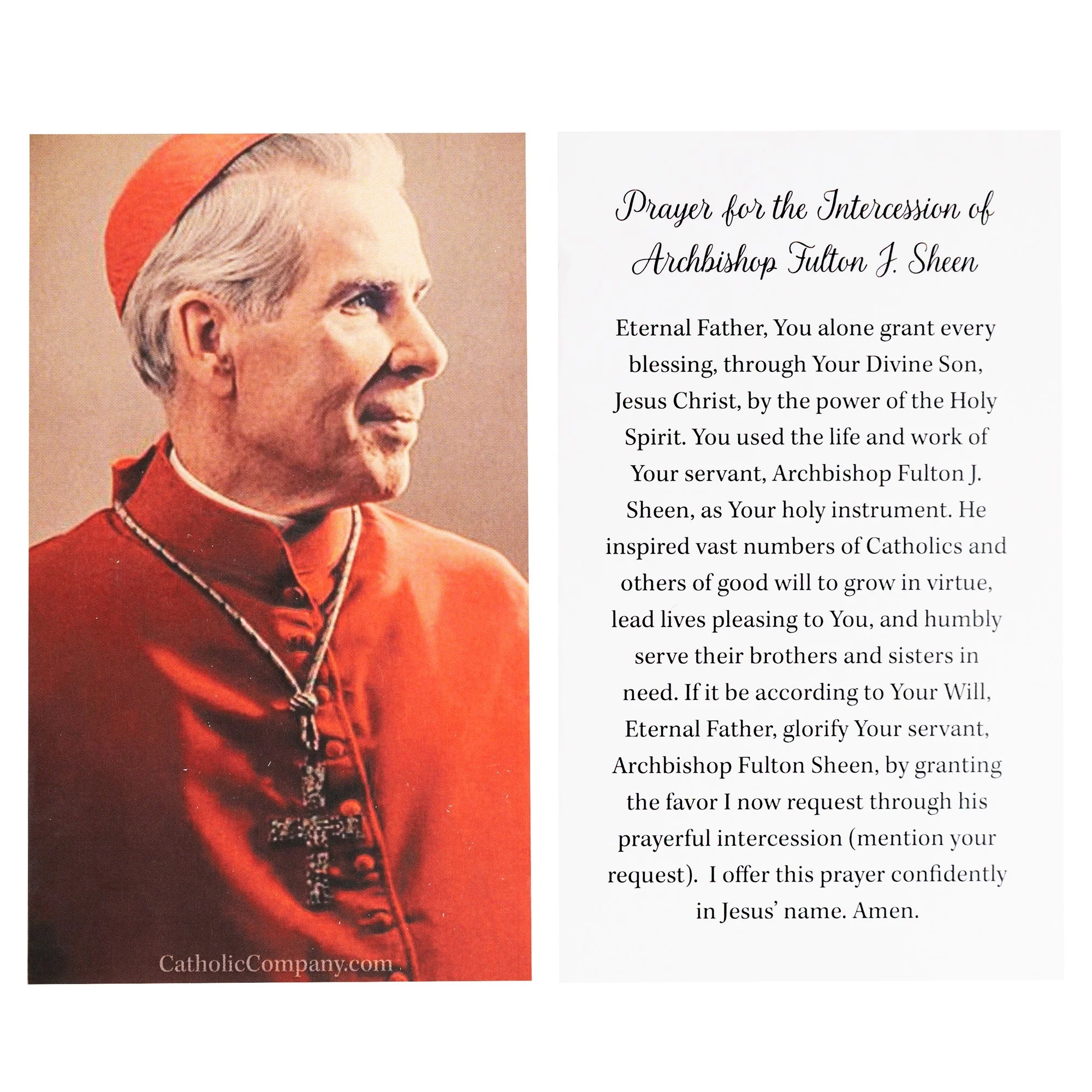Archbishop Fulton Sheen Prayer Card - Image 2