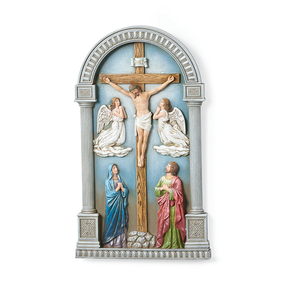 Arched Crucifixion Wall Plaque - 9.75"