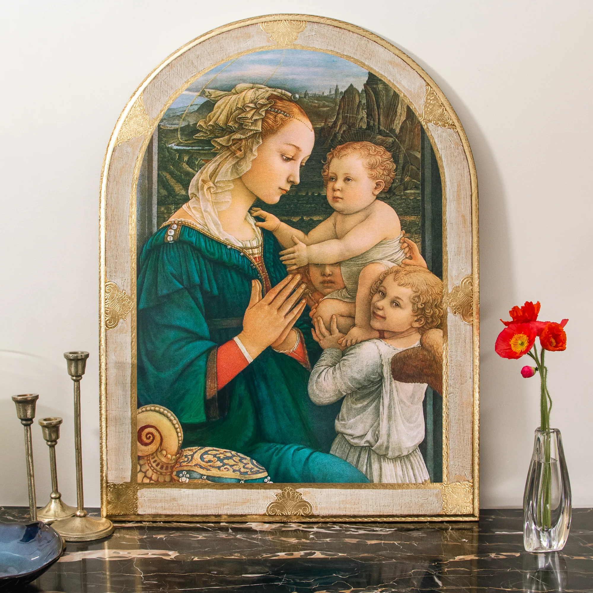 Arched Lippi Madonna Florentine Plaque - Image 2