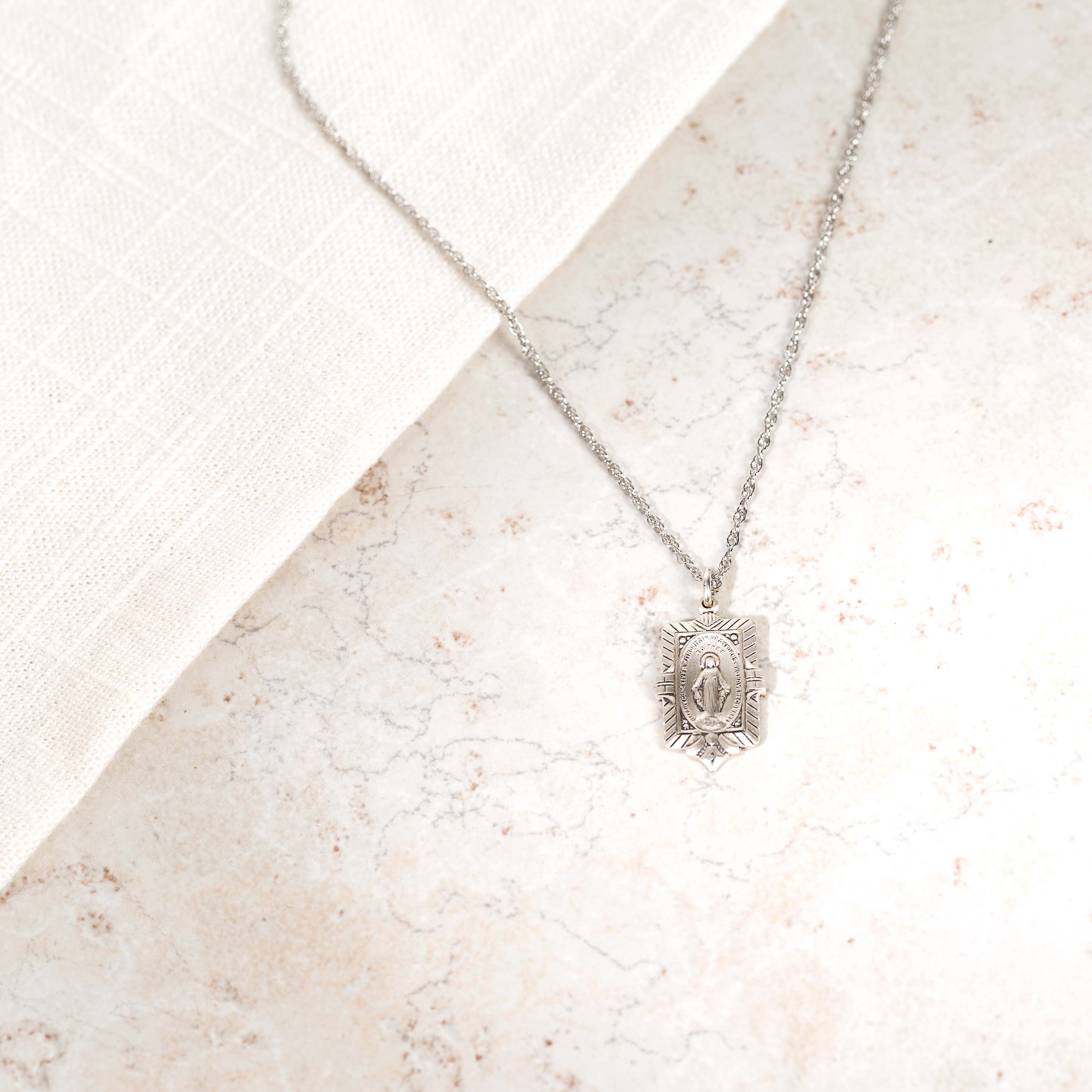 Archive Collection Vintage Miraculous Medal Necklace - Image 5