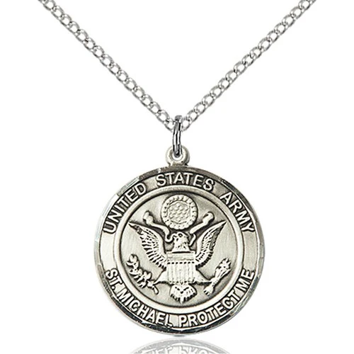 Army Insignia Sterling Silver St. Michael Protect Me Necklaces - Image 2