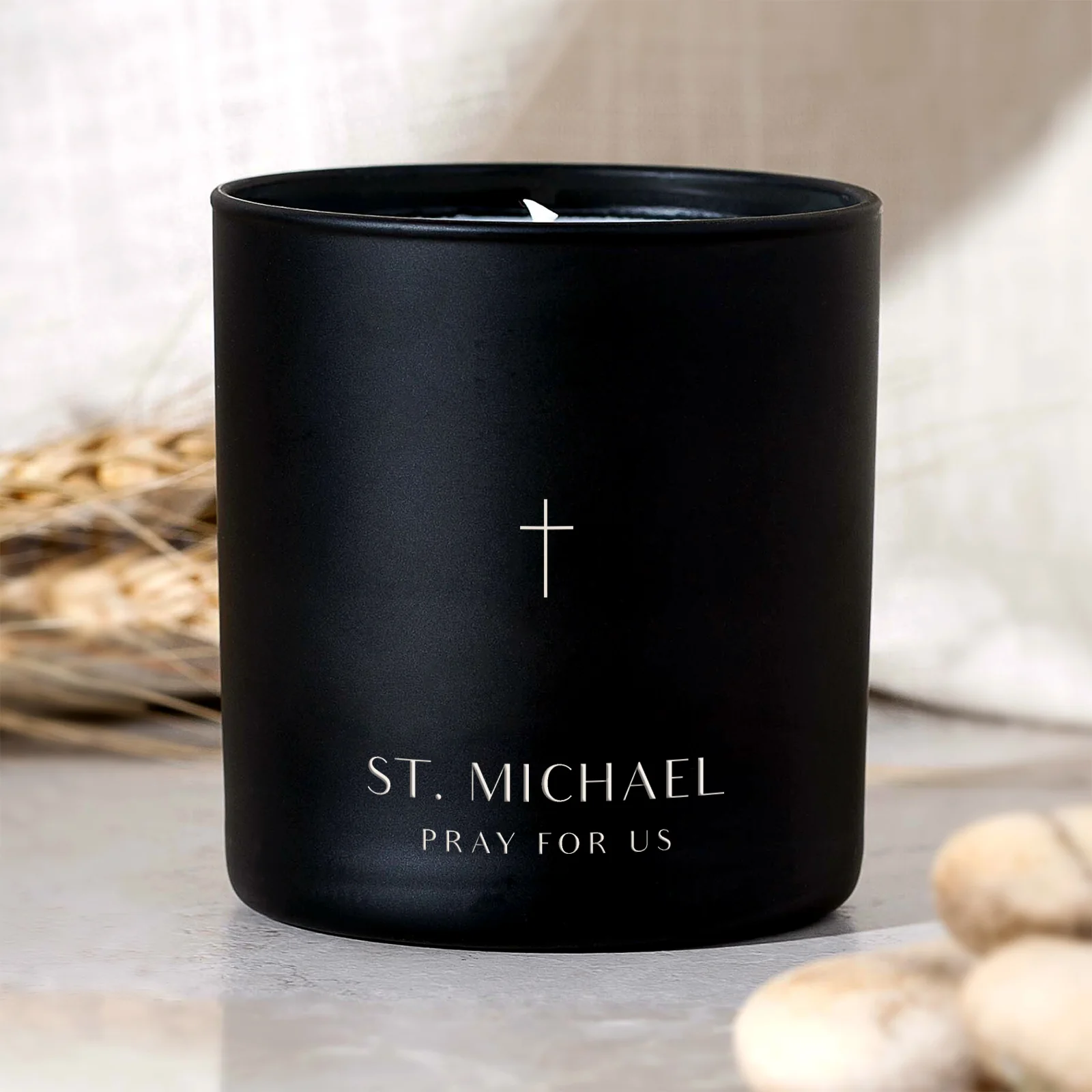 Art Deco Typography Style St. Michael Candle