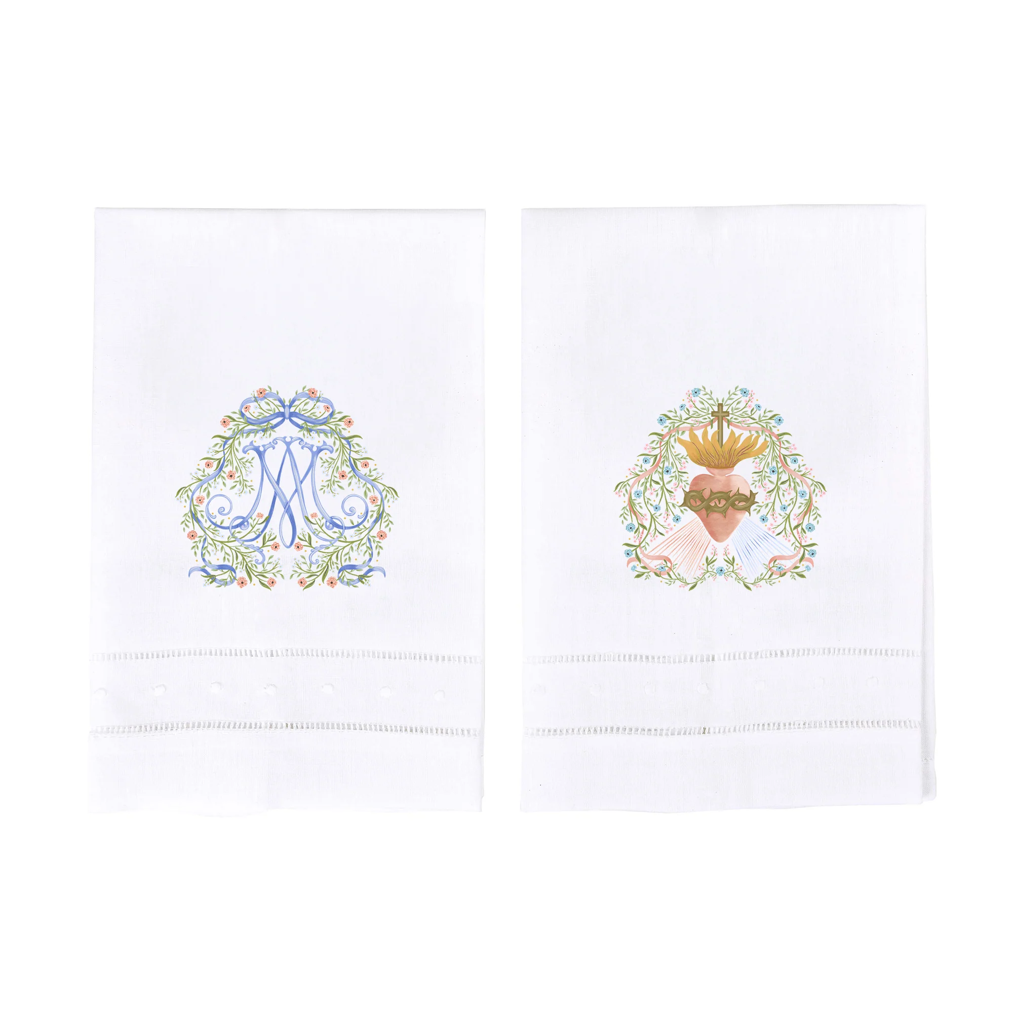 Auspice Maria & Divine Mercy Devotional Guest Towel Set - Image 2