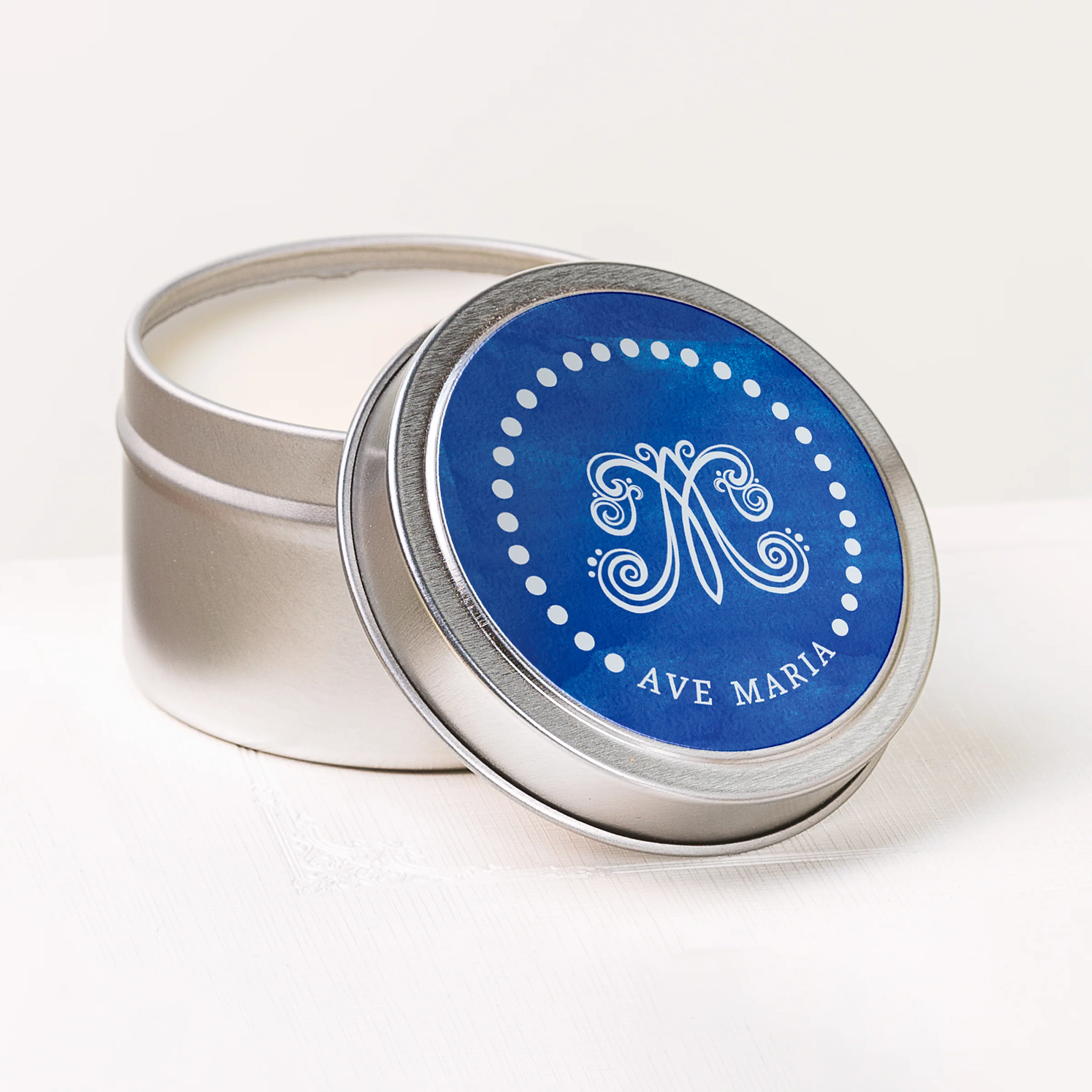 Ave Maria Candle Tin