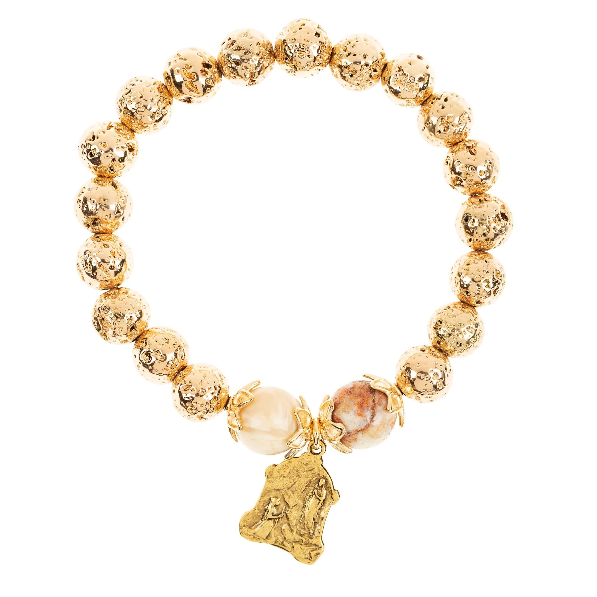 Ave Maria Gold Stretch Bracelet - Image 2