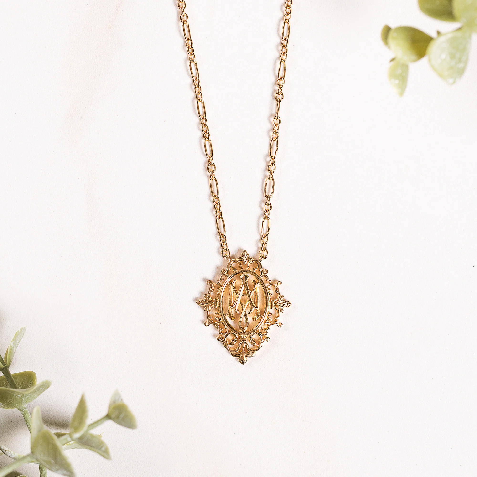 Ave Maria Vintage Filigree Necklace - Silver or Gold - Image 2