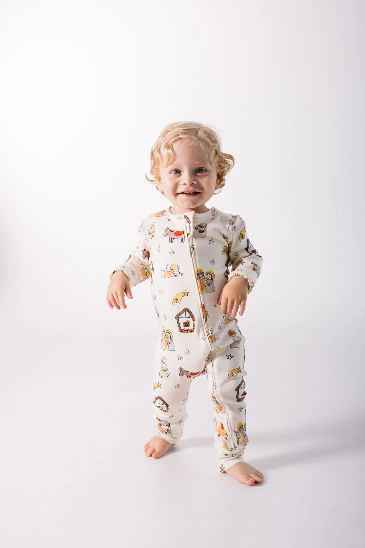 Away in a Manger PJ Footless Onesie Cotton - Image 2