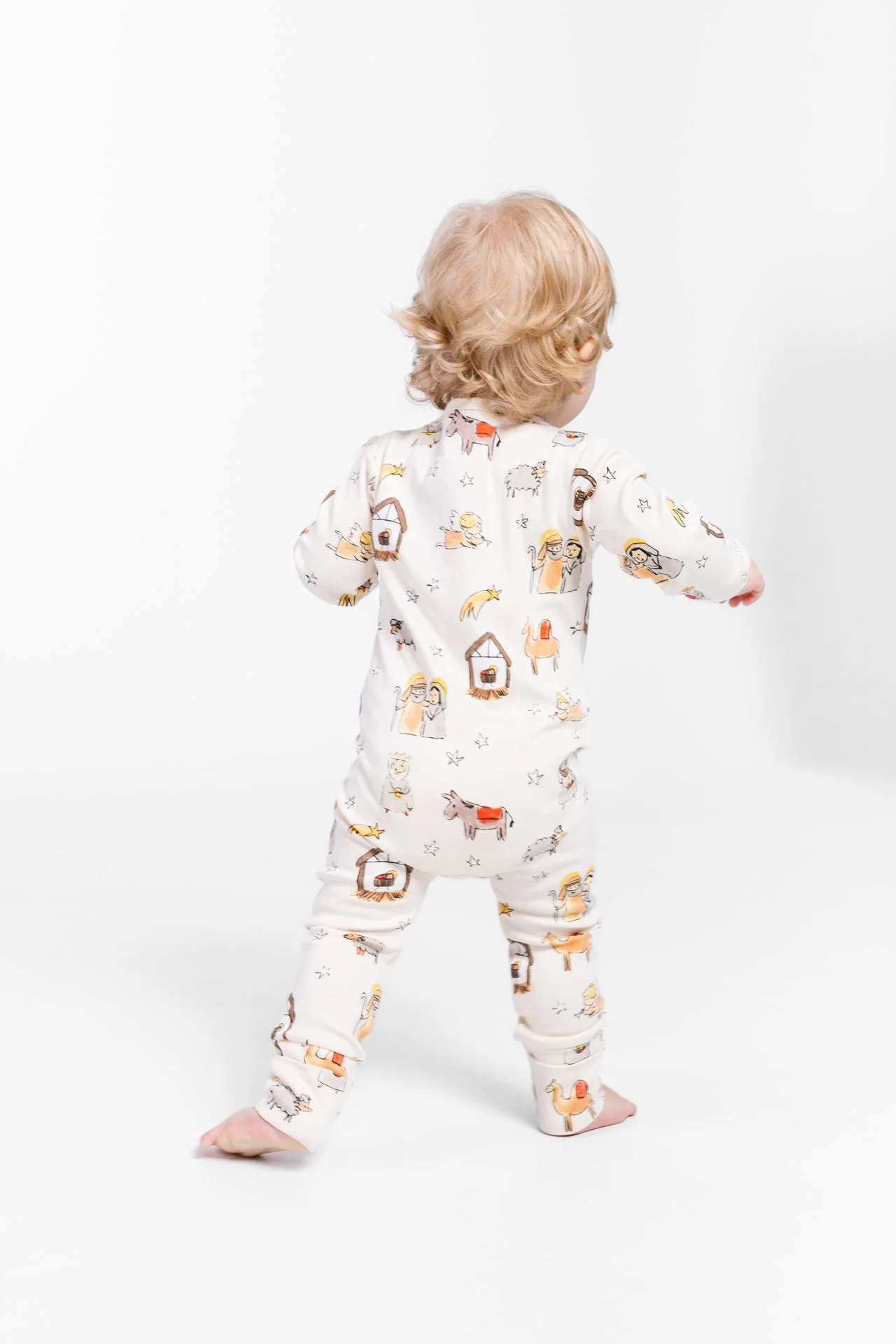 Away in a Manger PJ Footless Onesie Cotton - Image 4