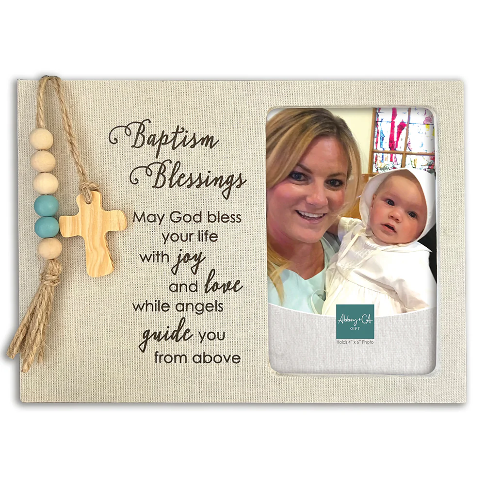 Baptism Blessings Charm Frame - Pink or Blue