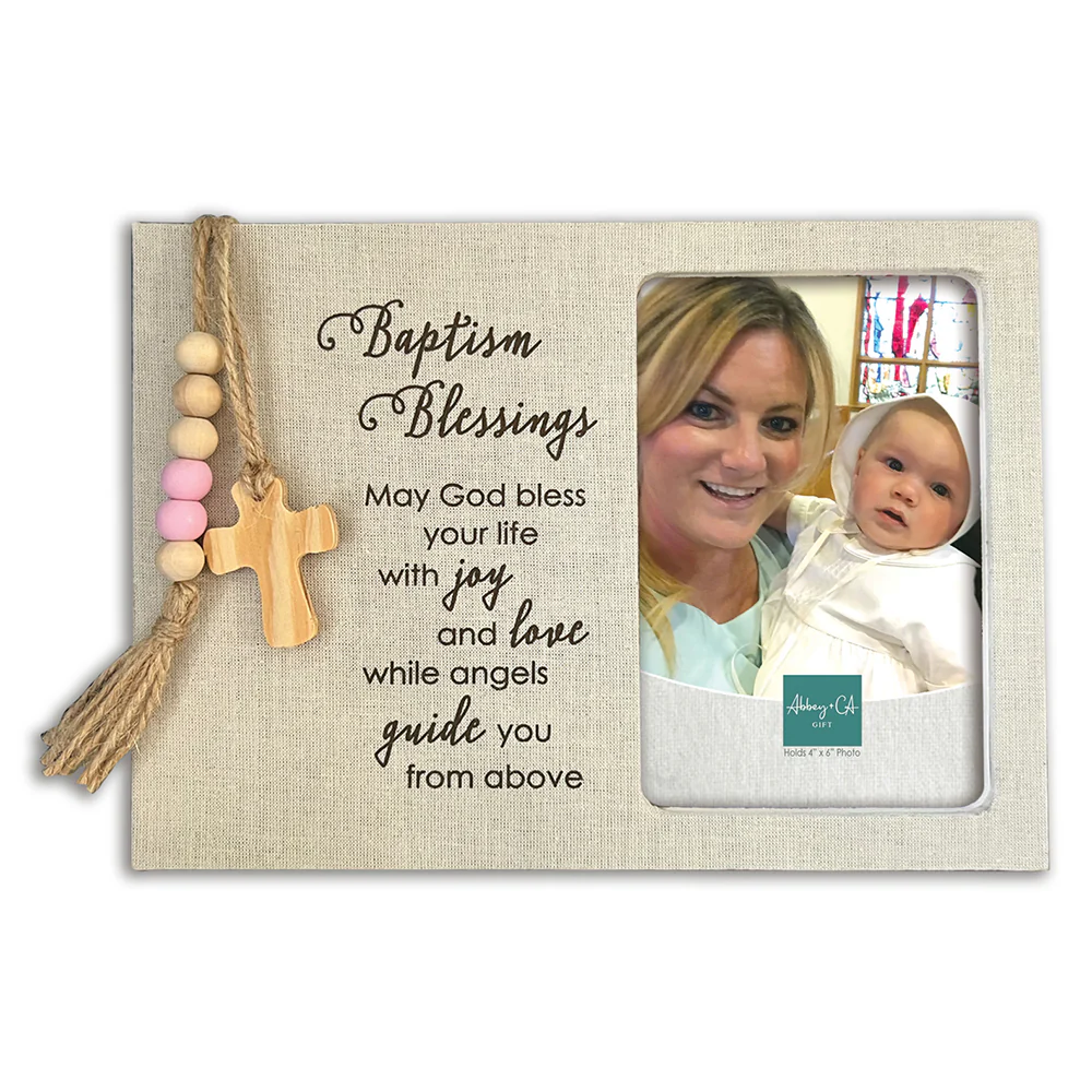 Baptism Blessings Charm Frame - Pink or Blue - Image 2