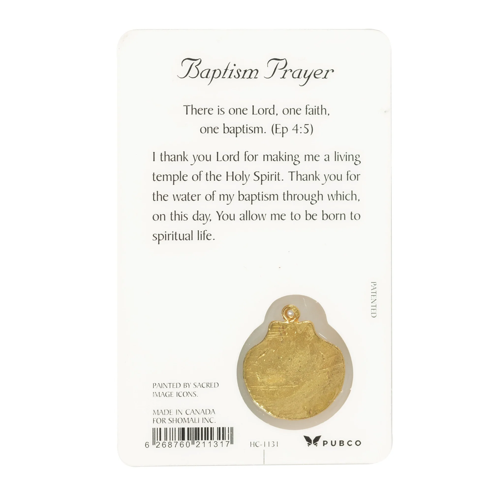 Baptism Pocket Prayer Card and Medal - Image 2