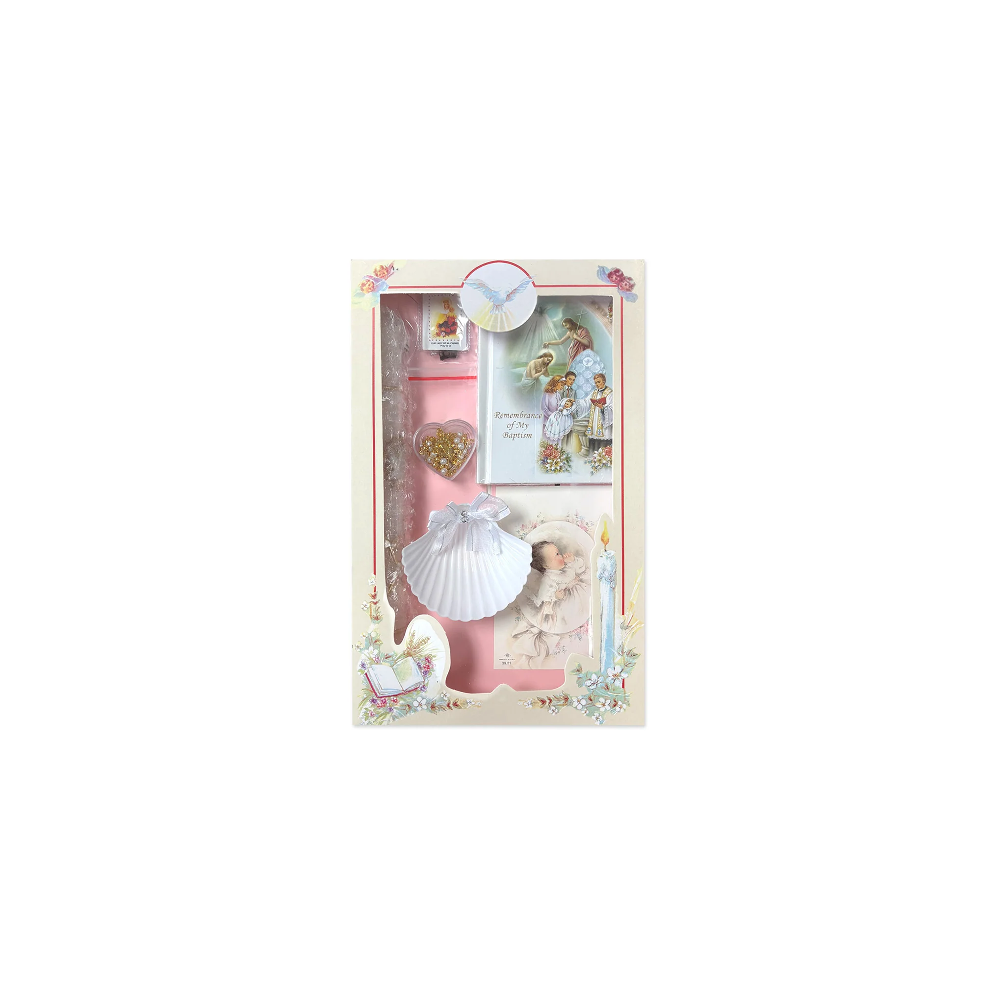 Baptismal Candle Gift Set - Pink, Blue or White