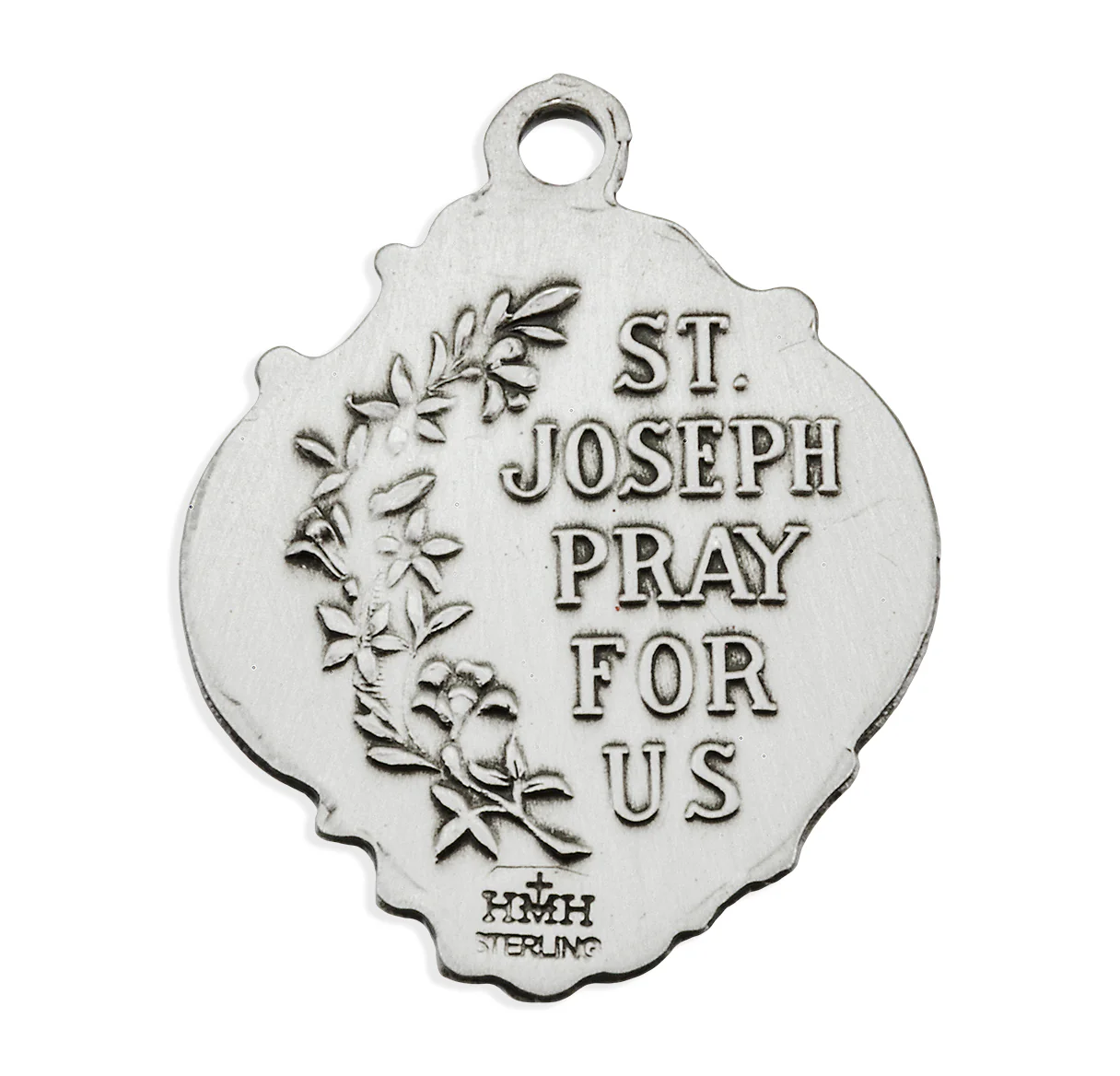 Baroque Sterling Silver St. Joseph Medal Necklace - Image 3