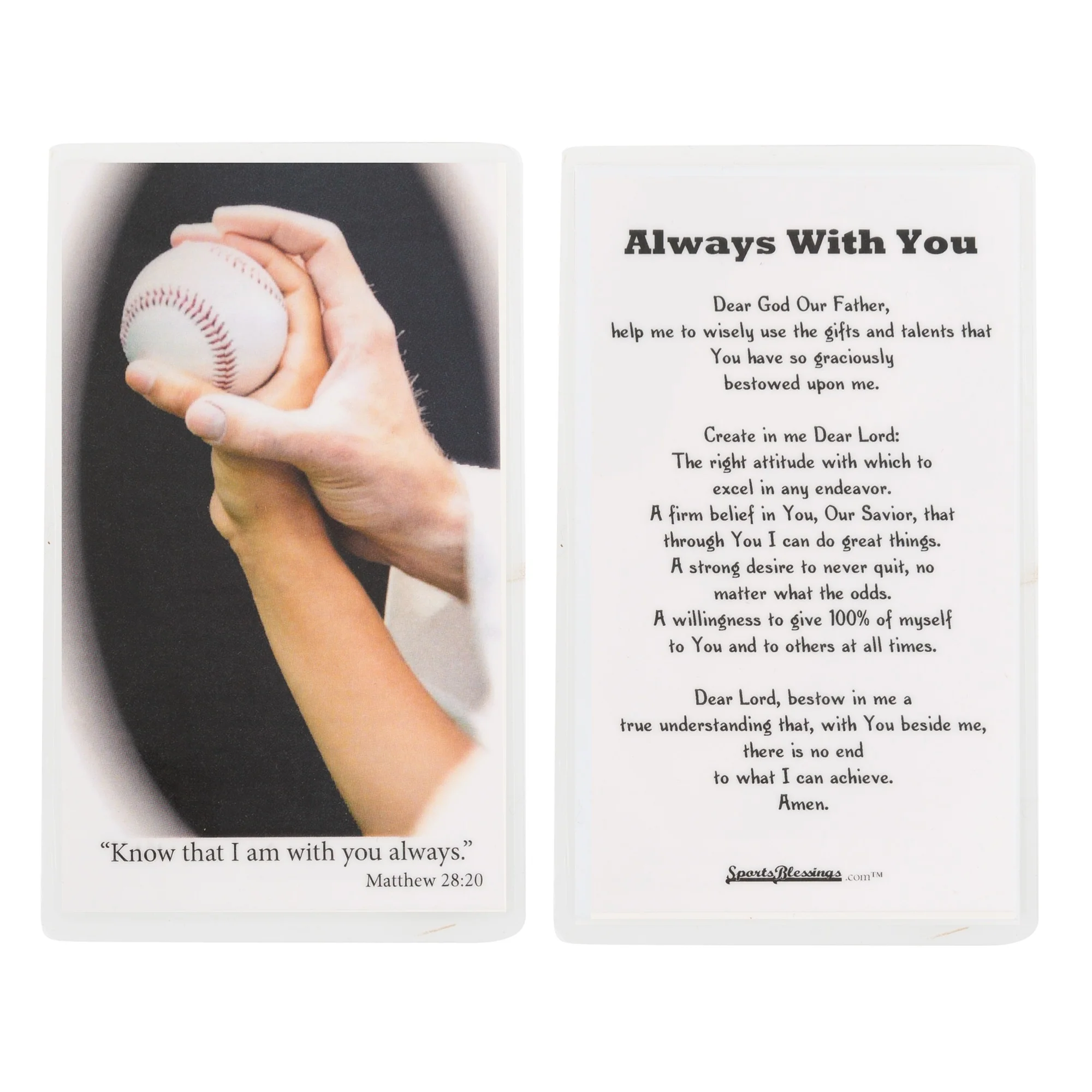 Baseball Prayer Card & Medal - Image 2