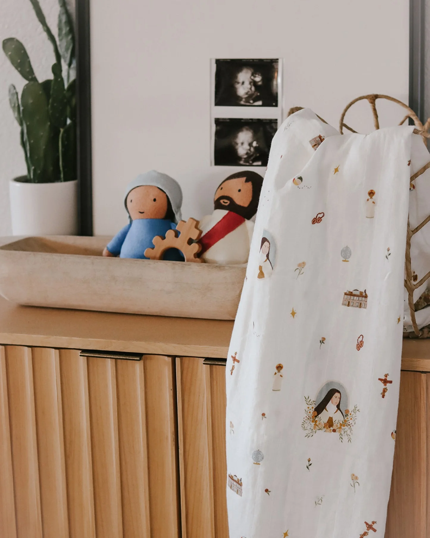 Be A Heart - St. Therese Muslin Swaddle Baby Blanket - Image 4