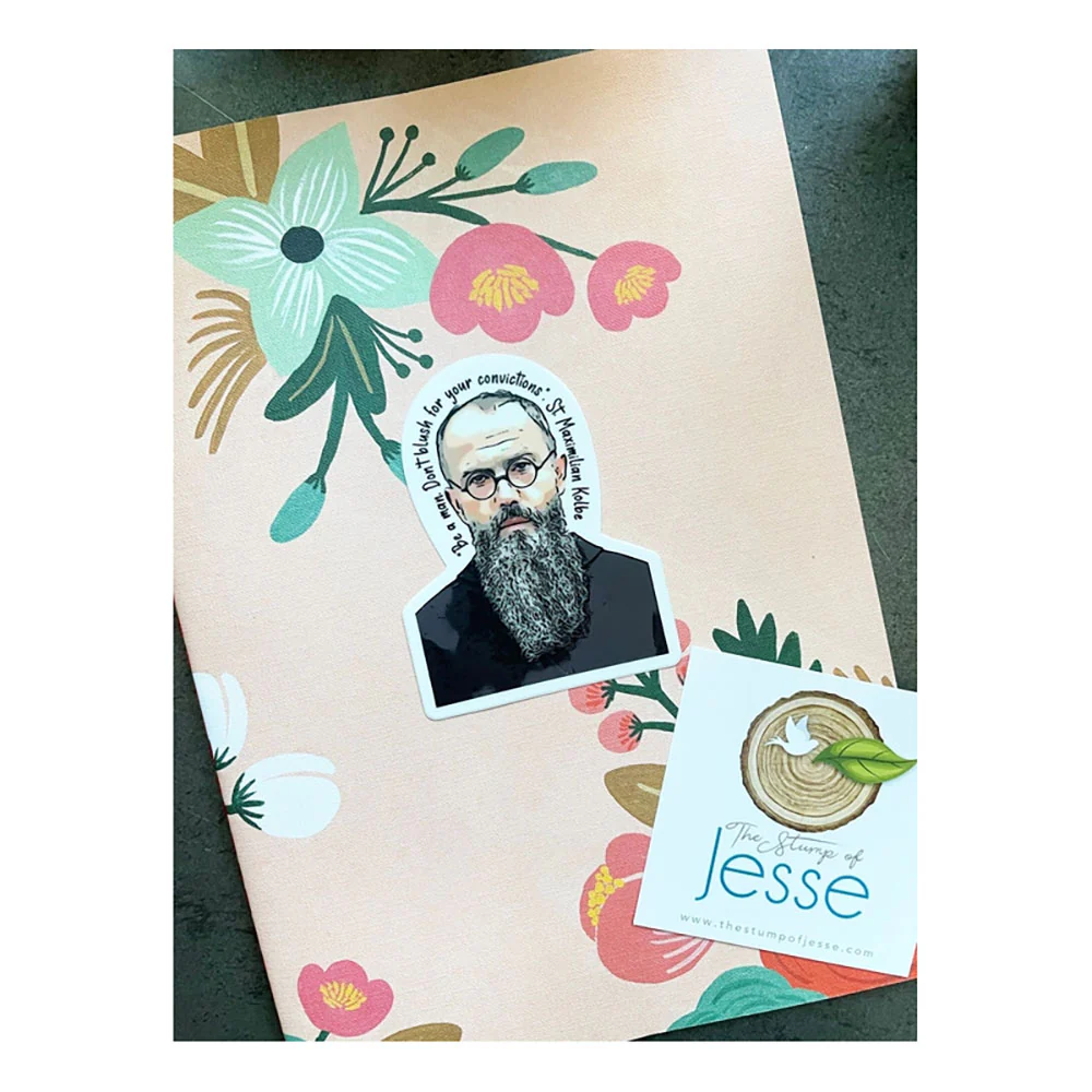 Be A Man St. Maximilian Kolbe Vinyl Sticker - Image 2