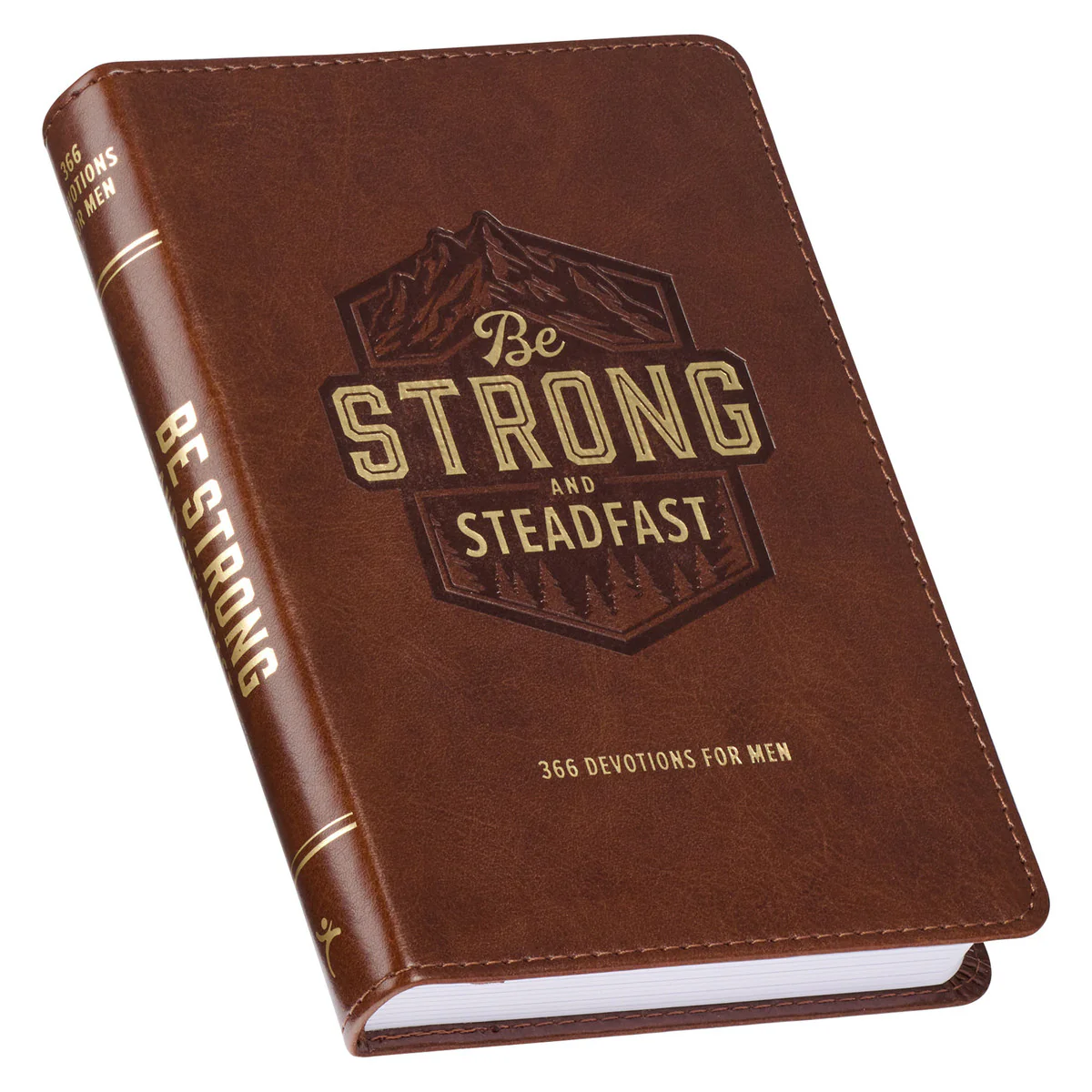 Be Strong and Steadfast Brown Faux Leather Daily Devotional - Image 2