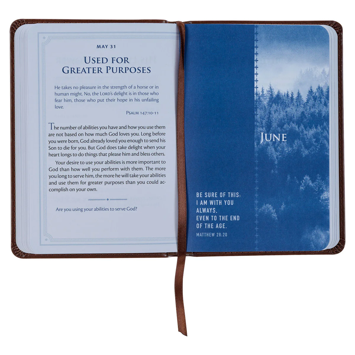 Be Strong and Steadfast Brown Faux Leather Daily Devotional - Image 4
