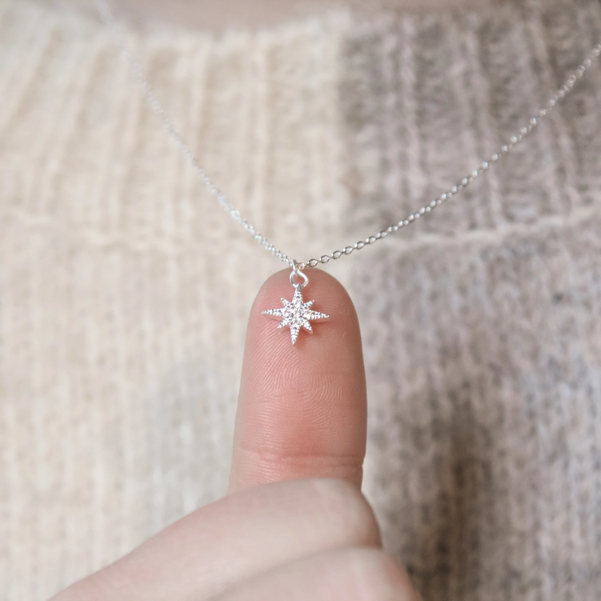 Be The Light Star Pendant Necklace - Silver - Image 3