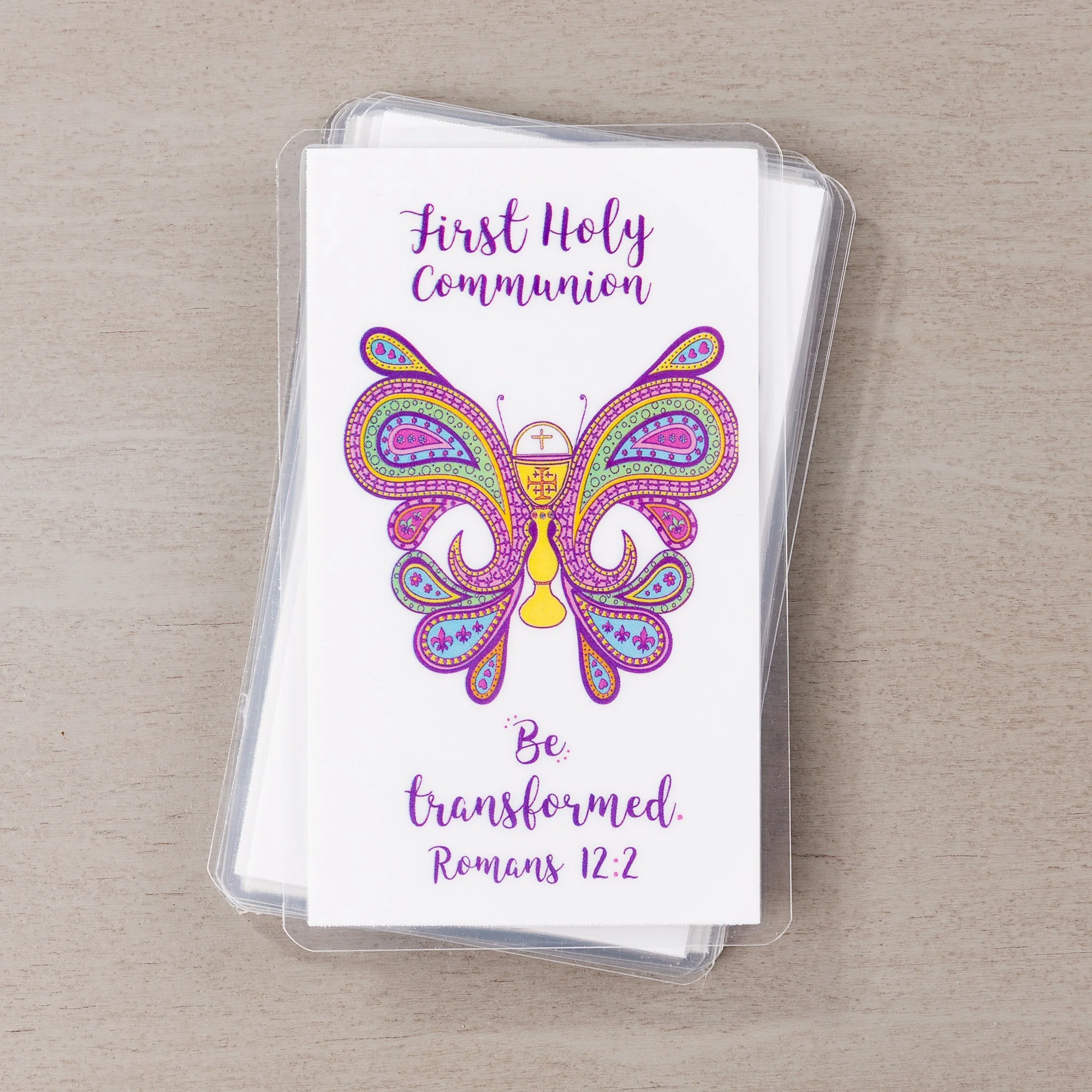 Be Transformed First Holy Communion Personalized Prayer Card for Girls - Image 2