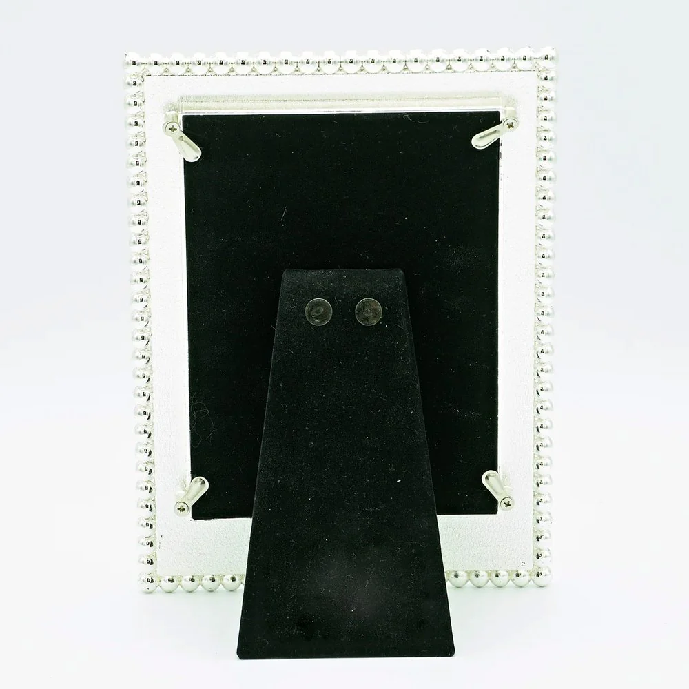 Beaded Edge Silver Baptism Frame - 4x6 Photo - Image 2