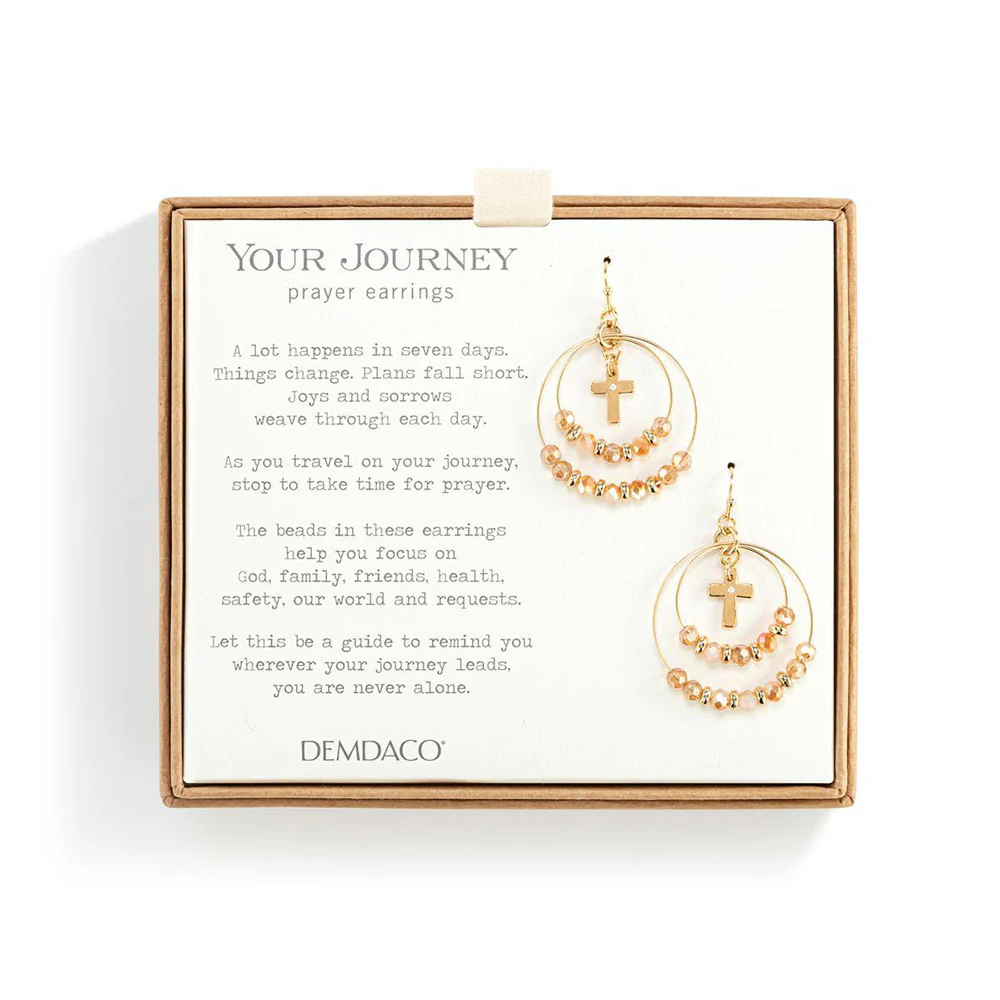 Beaded Prayer Hoop Earrings