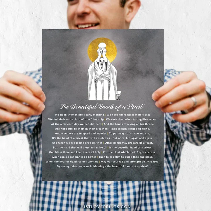 Beautiful Hands of a Priest Unframed Print - Image 3