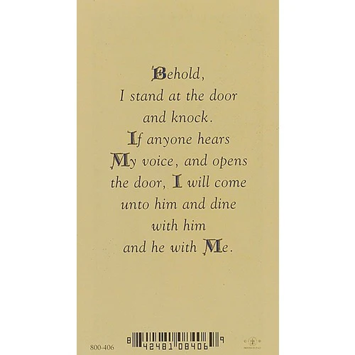 Behold a Knock at the Door - Jesus - Prayer Card - Image 2