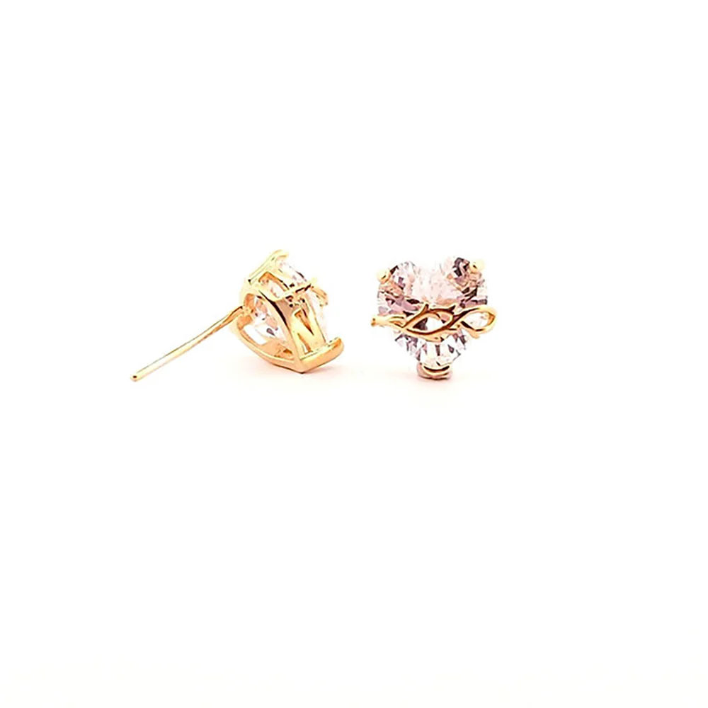 Bejeweled Sacred Heart Earrings - Gold or Silver - Image 5