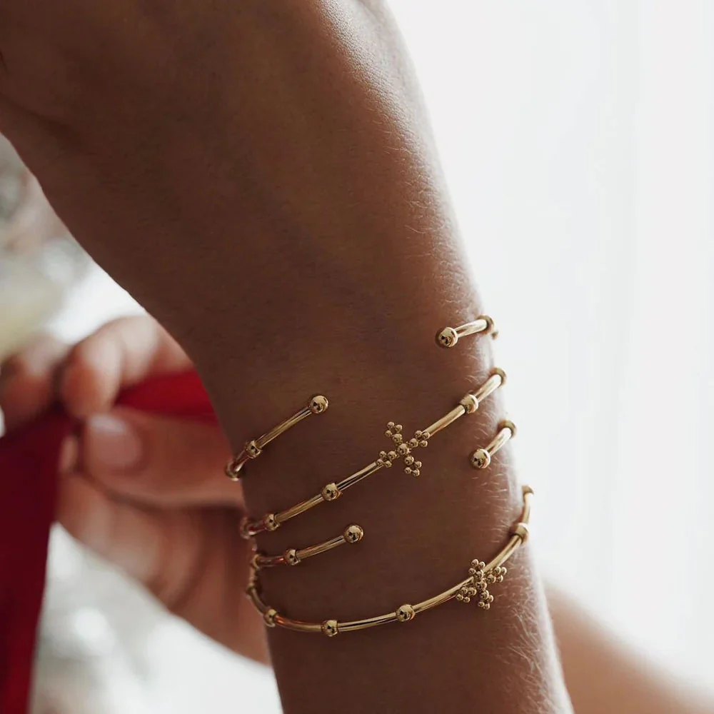 Belief Rosary Cuff Bracelet - Two-Tone or Gold - Image 10