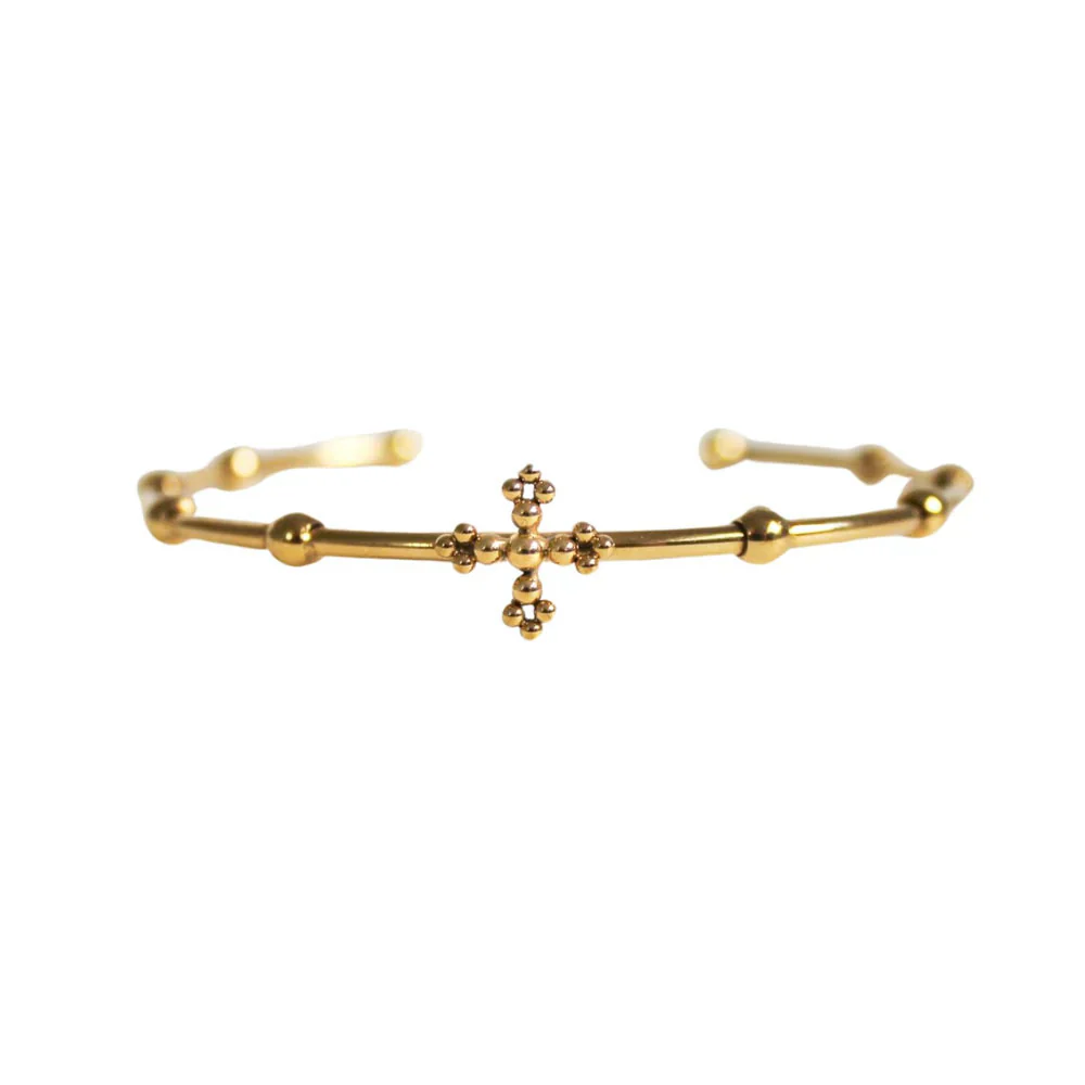 Belief Rosary Cuff Bracelet - Two-Tone or Gold - Image 12