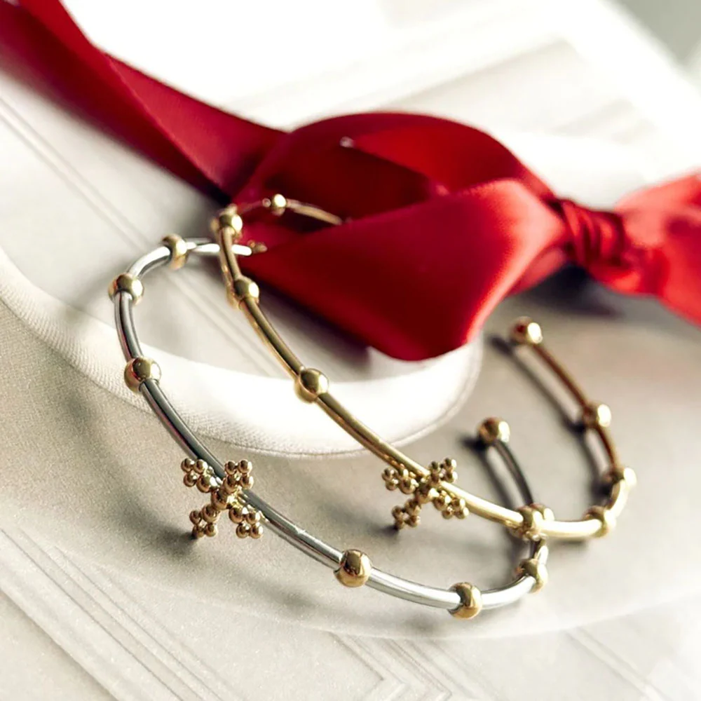 Belief Rosary Cuff Bracelet - Two-Tone or Gold - Image 8