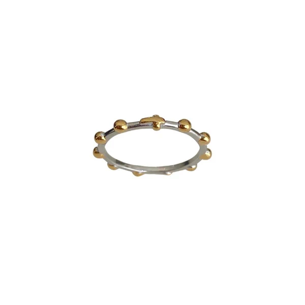 Belief Silver & Gold Rosary Ring - Multiple Sizes
