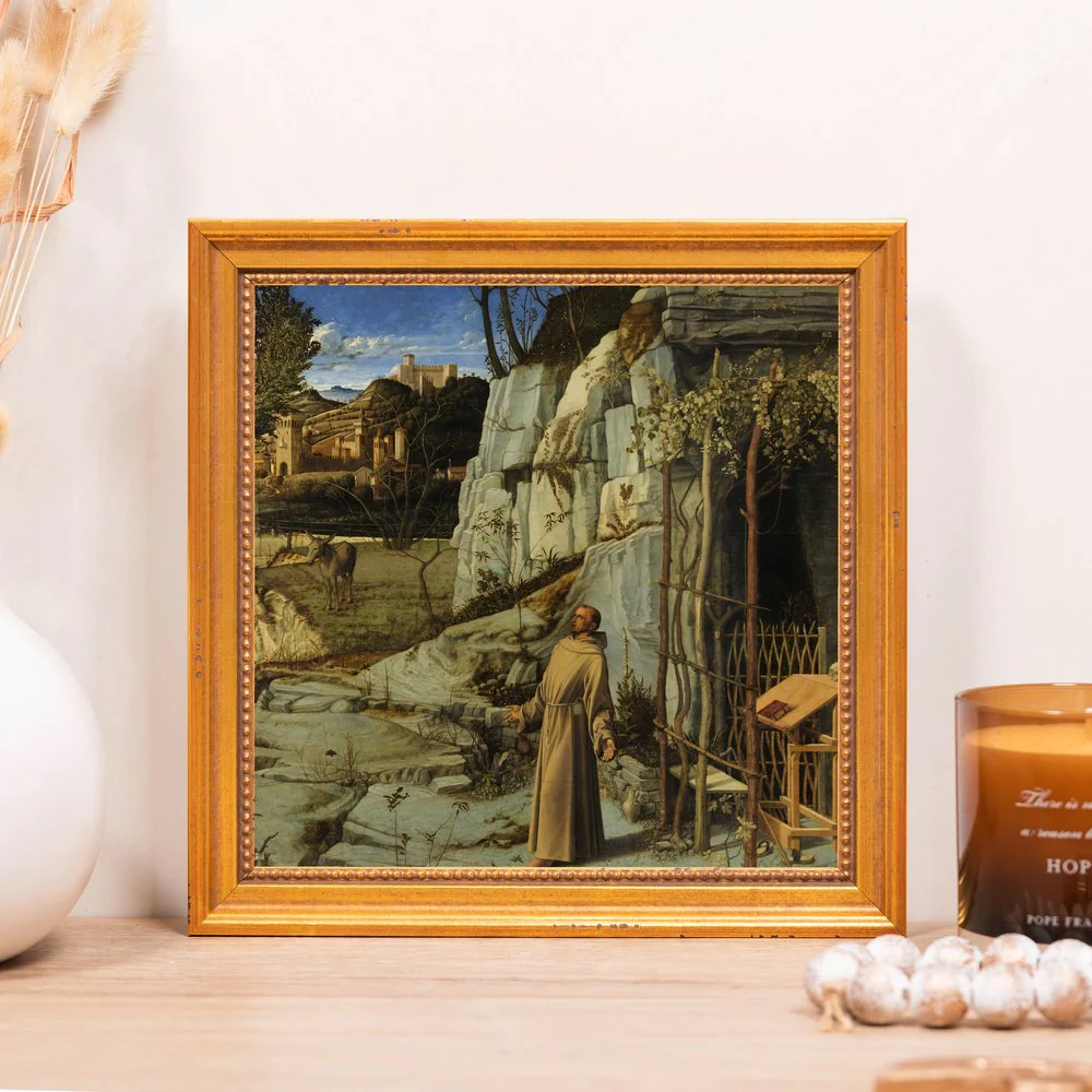 Bellini's St. Francis in the Desert Framed Canvas - Sacred Mini Collection - Image 8