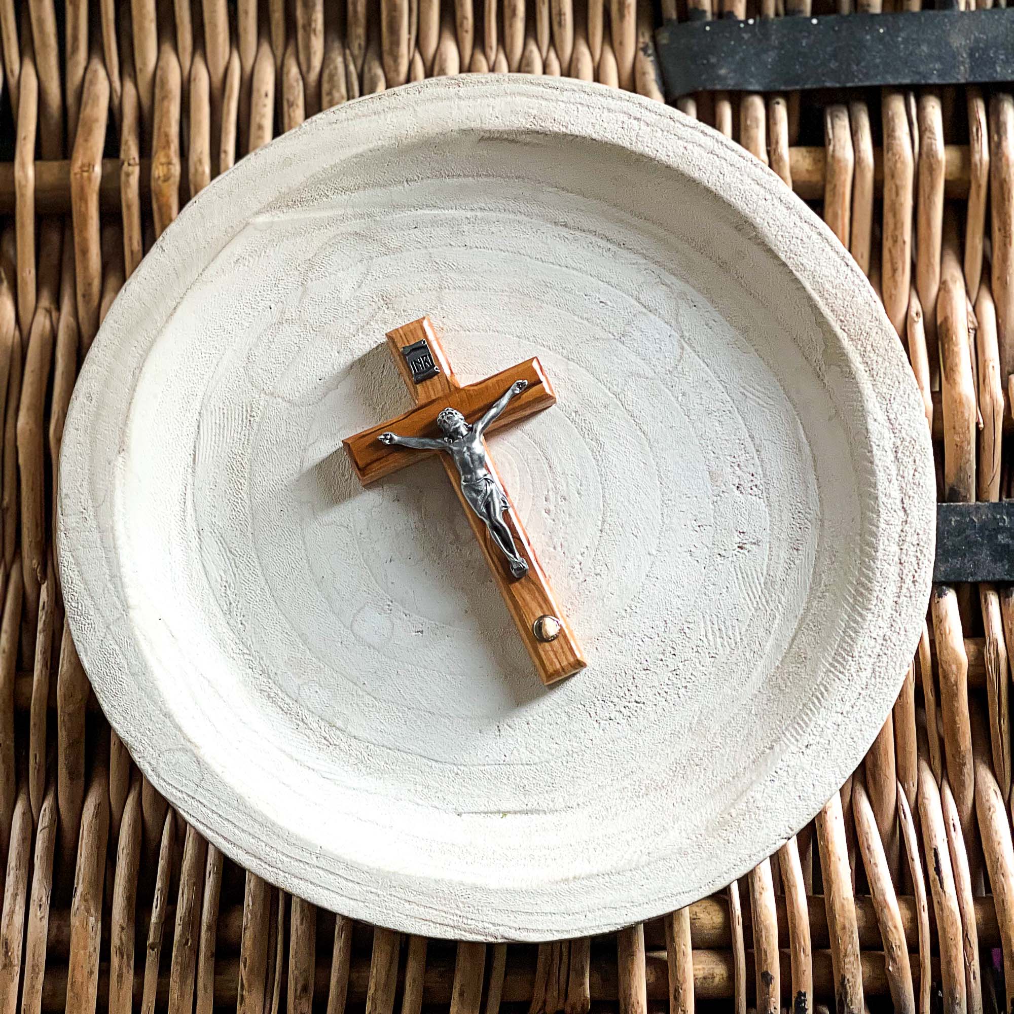 Bethlehem Olive Wood & Stone Crucifix - Image 2